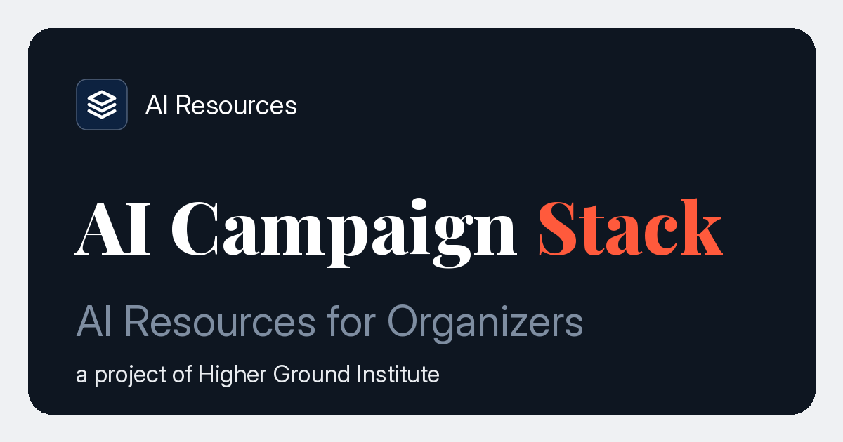 AI Open Mic: Real Workflows for Organizers | AI Campaign Stack